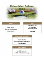 Calendrier saison 2025